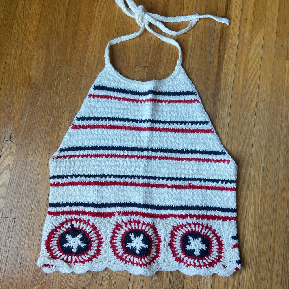 Crochet halter crop top size S